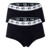 CHIARA FERRAGNI Women's Slip 2-Pack - Panties, Cotton Stretch, Logo Waistband, uni