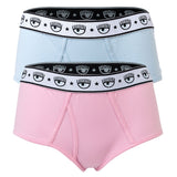 CHIARA FERRAGNI Women's Slip 2-Pack - Panties, Cotton Stretch, Logo Waistband, uni