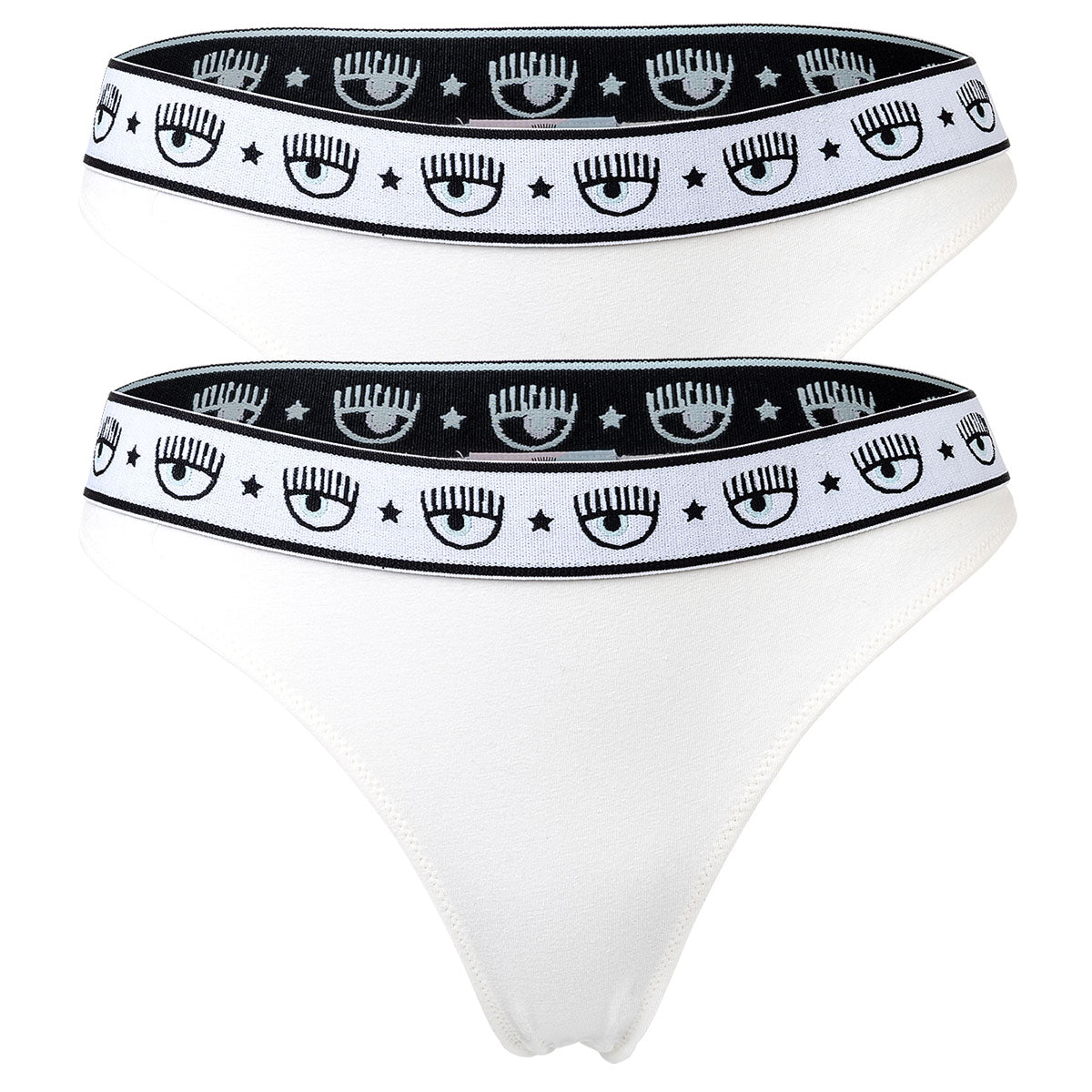 CHIARA FERRAGNI Women's Slip 2-Pack - Panties, Cotton Stretch, Logo Waistband, uni