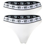 CHIARA FERRAGNI Women's Slip 2-Pack - Panties, Cotton Stretch, Logo Waistband, uni