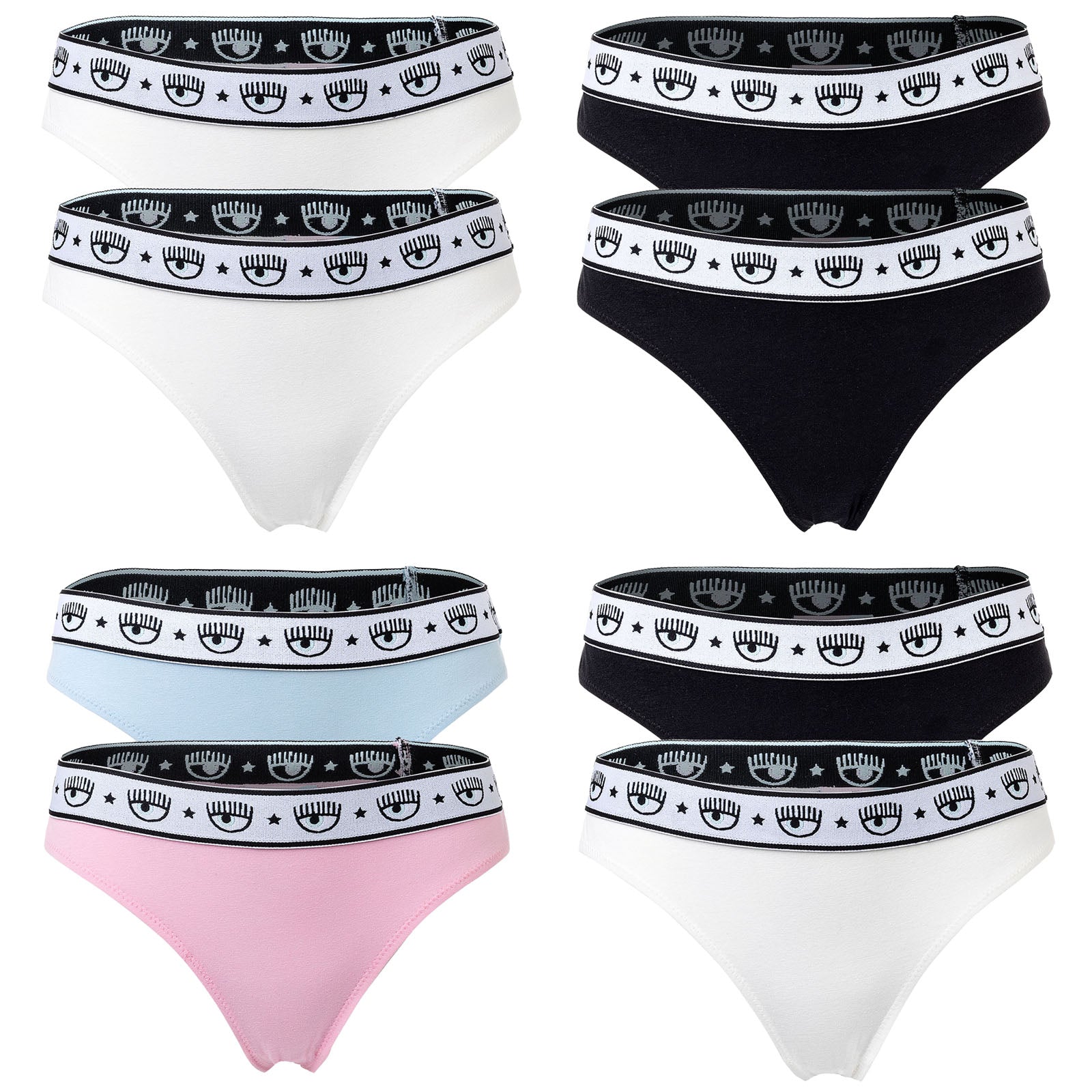 CHIARA FERRAGNI Damen Brazilian Brief im Pack - Slip, Cotton Stretch, Logobund