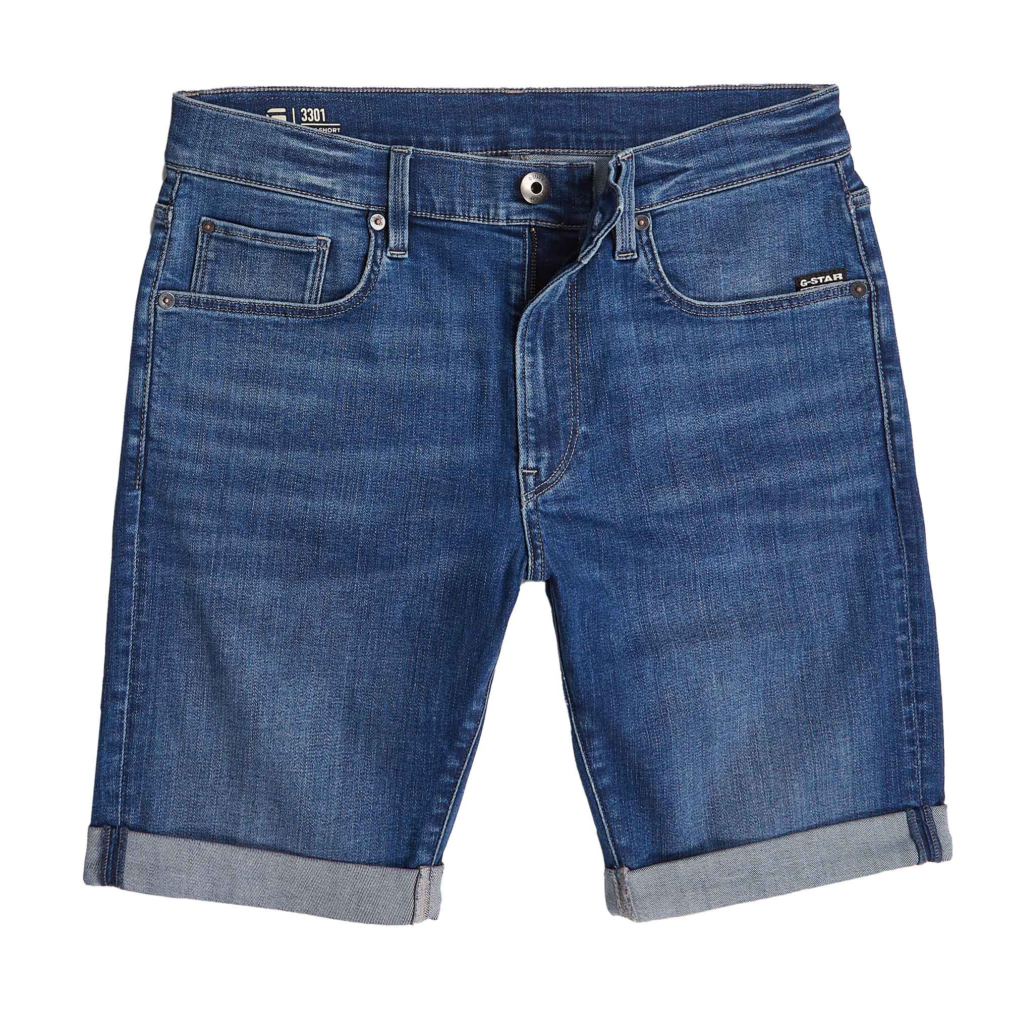 G-STAR men's denim shorts - 3301 Slim Short , Elto Superstretch, jeans, short