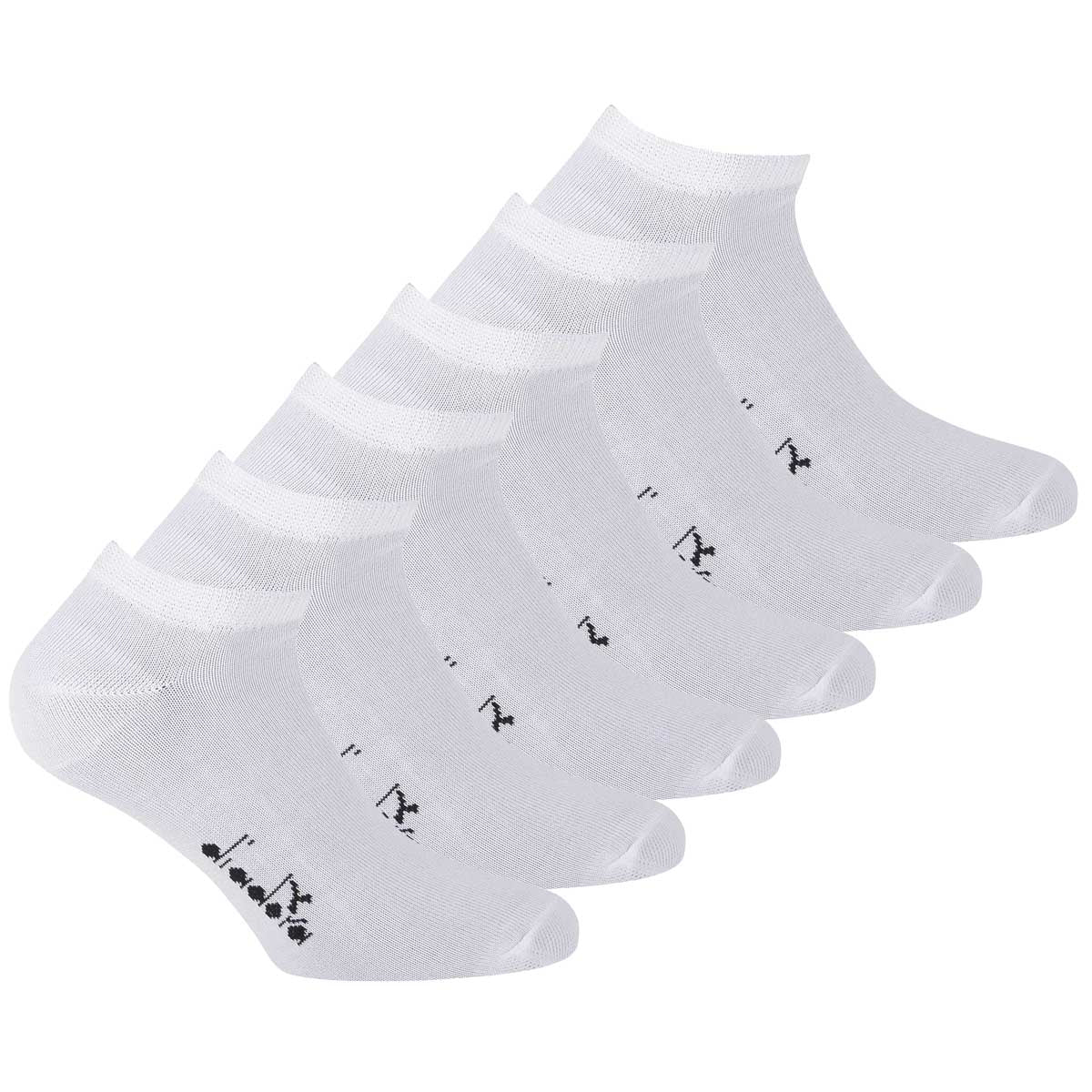 Diadora Unisex Sneaker Socken, 6er Pack - Sportsocken, Mercerisierte Baumwolle, Logo, einfarbig