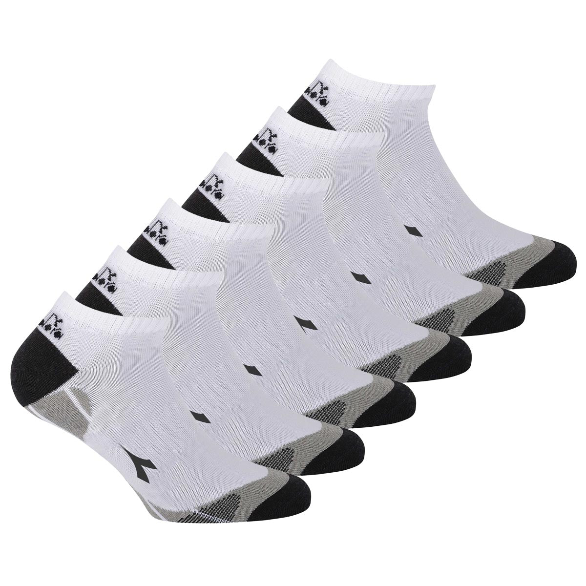 Diadora Unisex Sneaker Sportsocken, 6er Pack - Socken, Mehrfachpackung, Logo, Muster