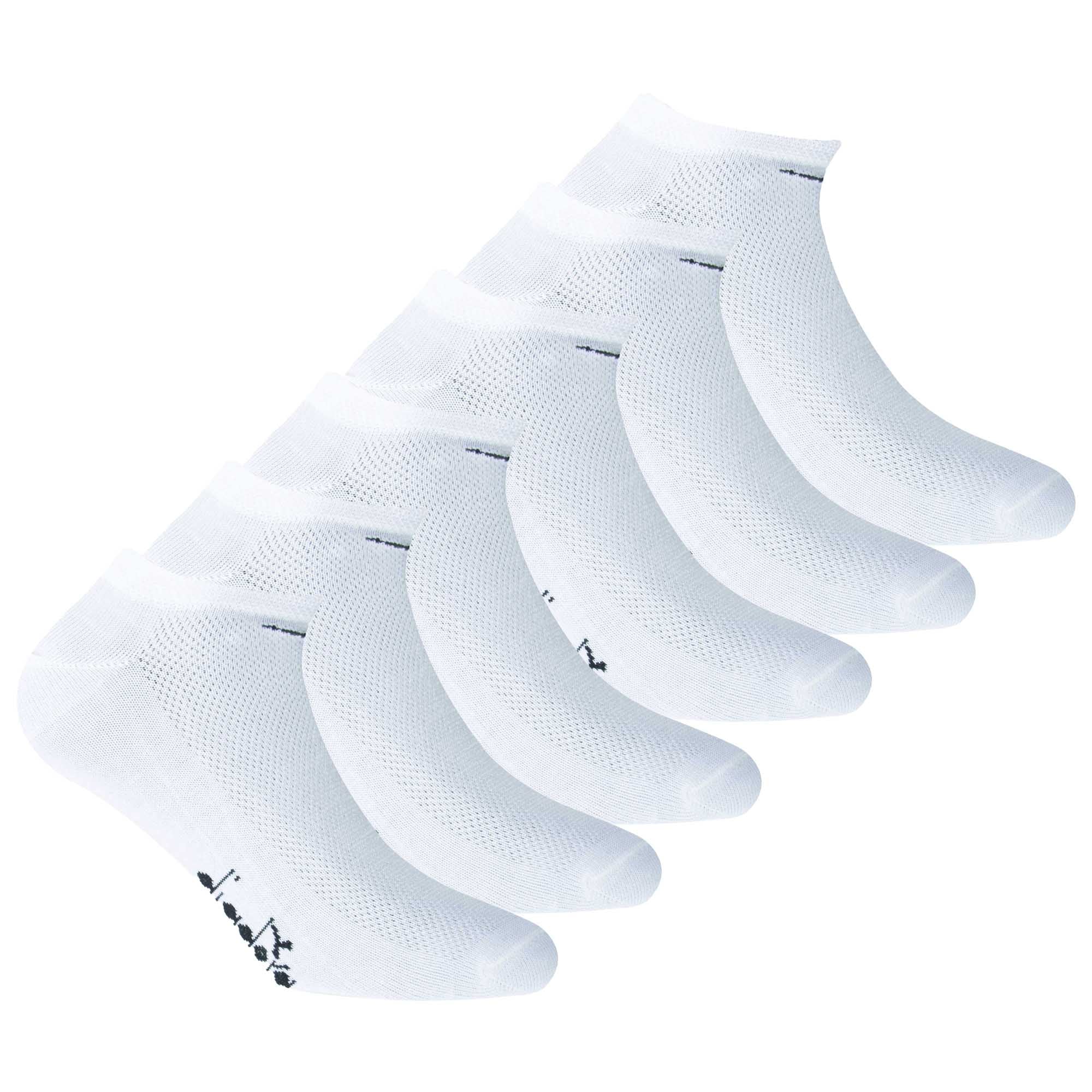 Diadora Unisex Sneaker Socken, 6er Pack - Socken, Mercerisierte Baumwolle, Logo, einfarbig