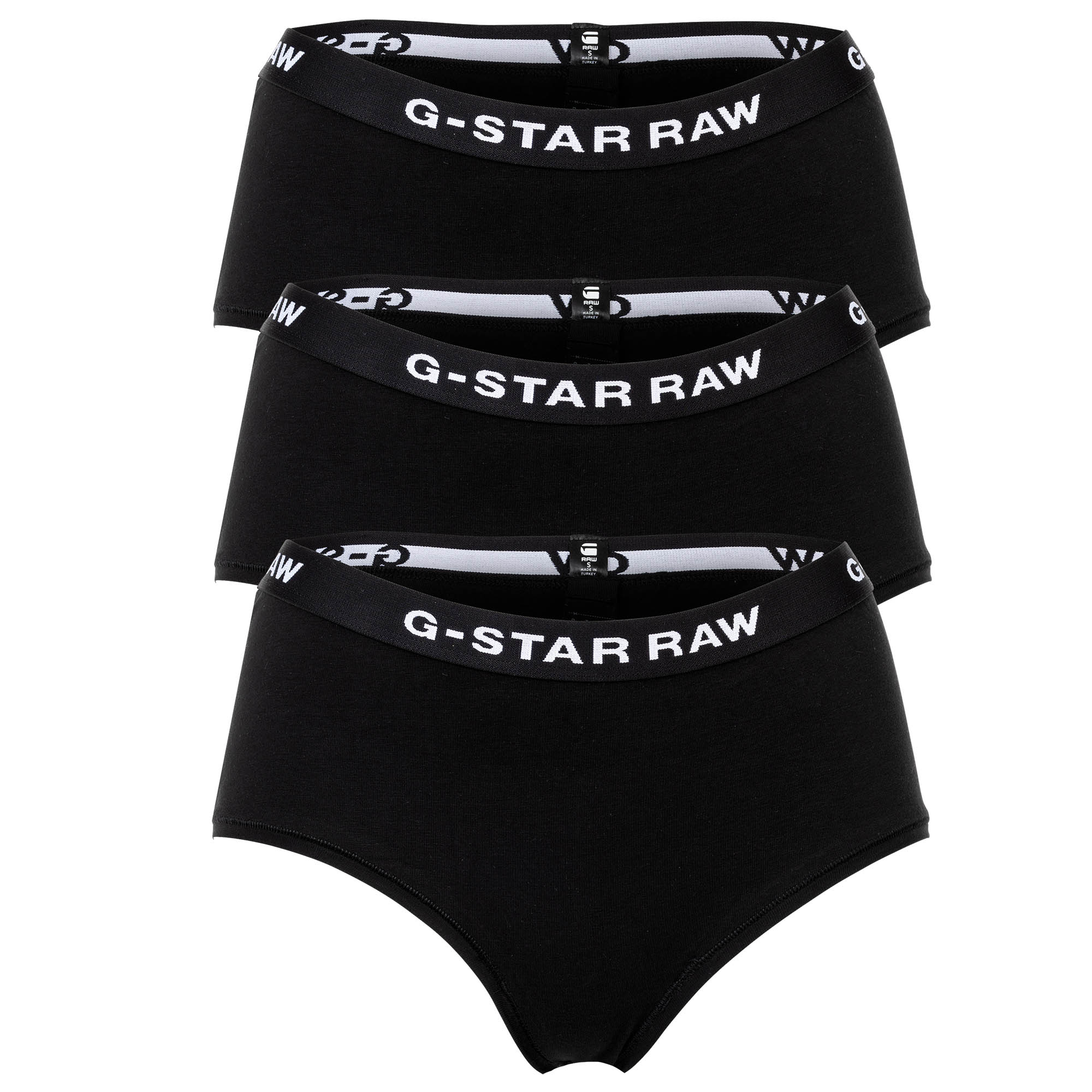 G-STAR Damen Hipster Slips, 3er Pack - Hipster, Cotton Stretch, Logo, einfarbig
