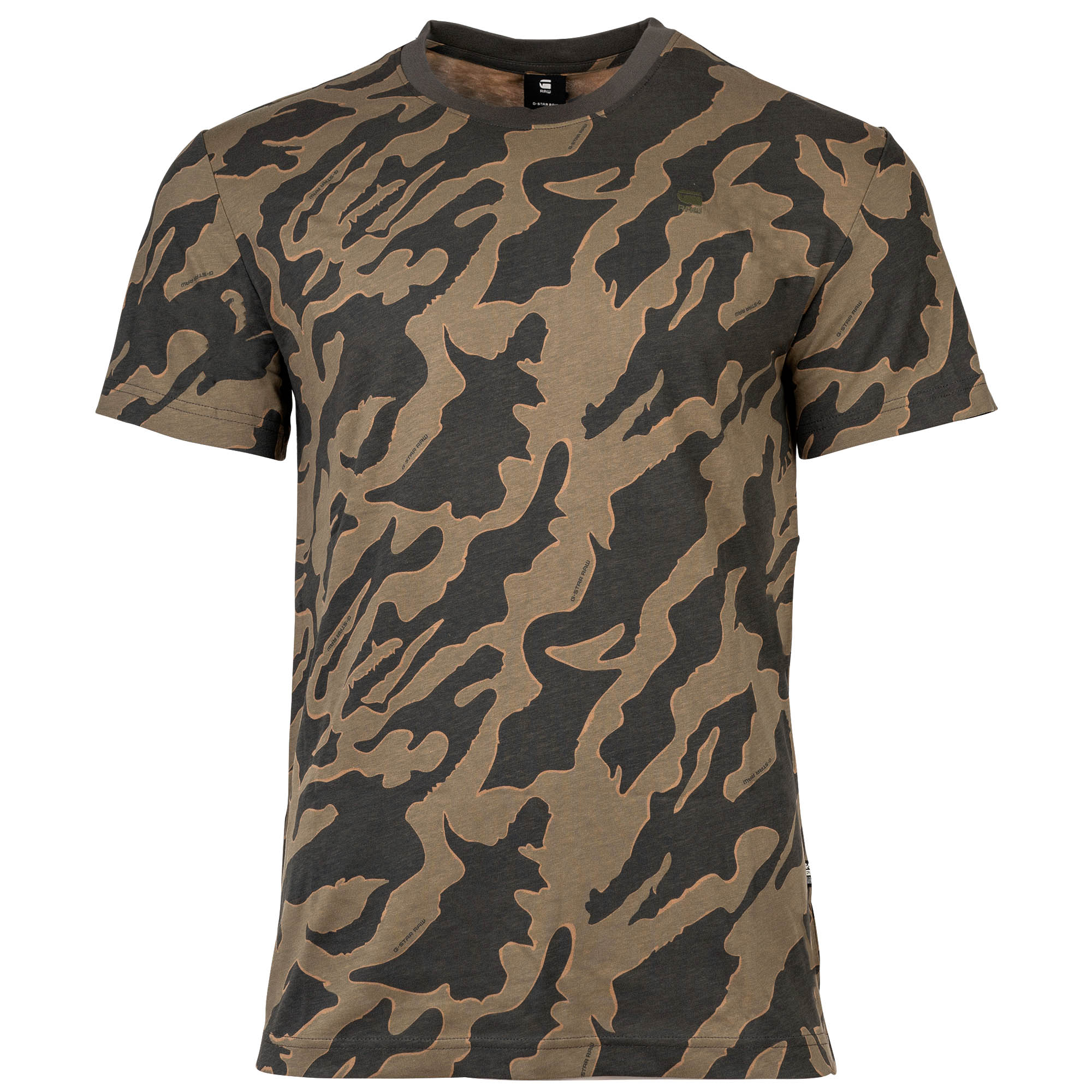 G-STAR Herren T-Shirt - Camouflage, Island Camo, Rundhals, Bio-Baumwolle