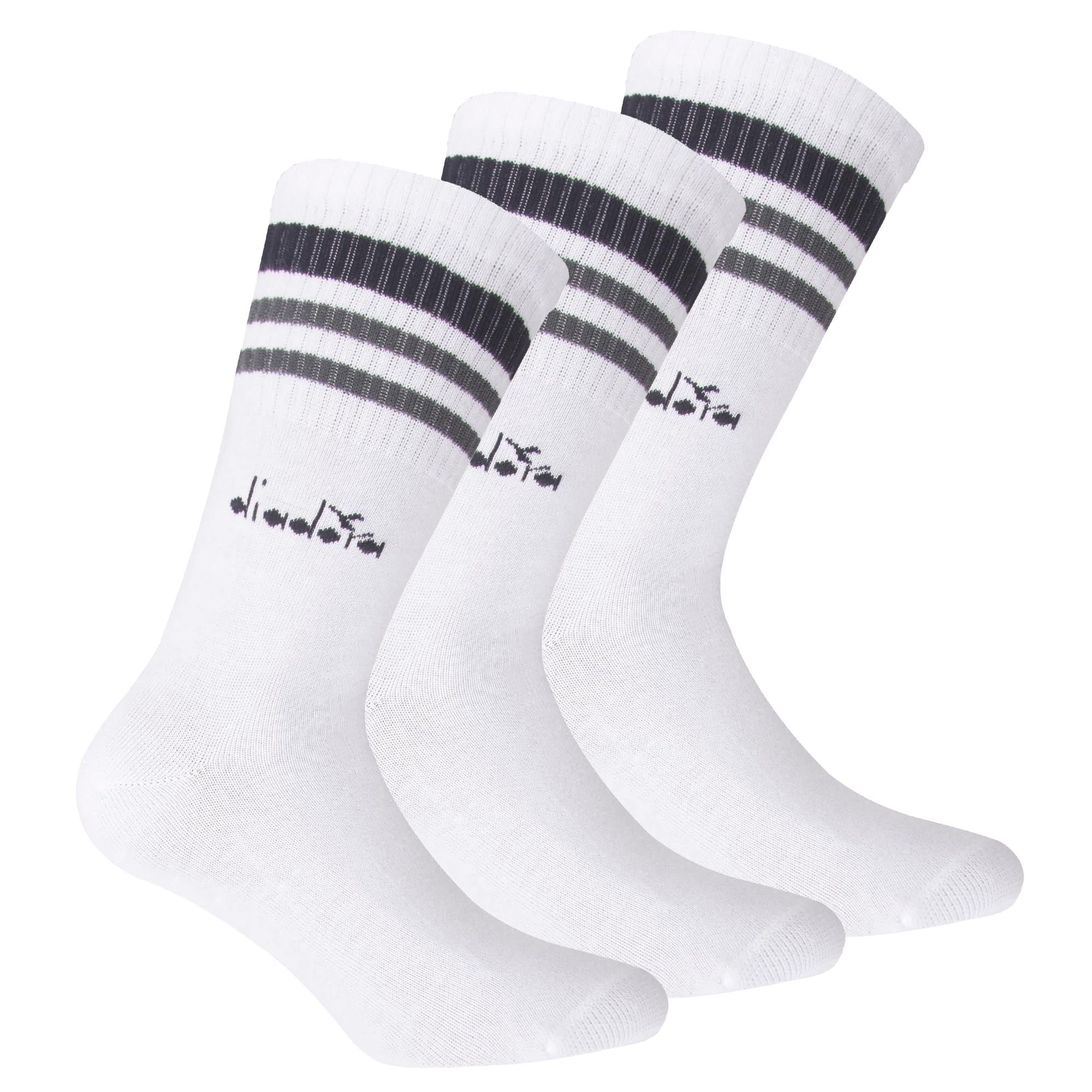 Diadora Unisex Tennissocken - 3er Pack, Logo, Streifen