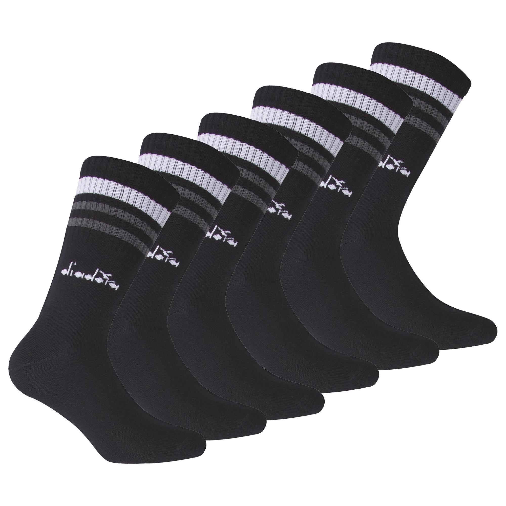 Diadora Unisex Tennissocken - 6er Pack, Logo, Streifen