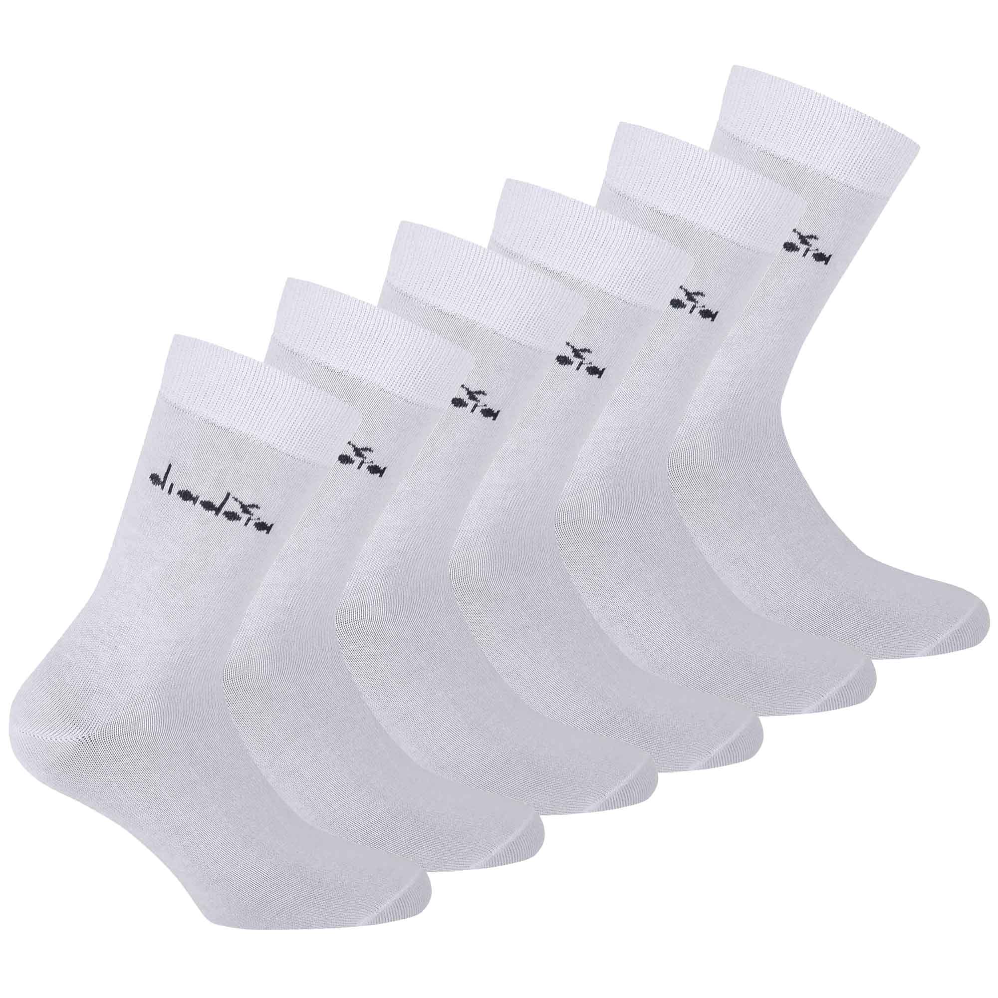 Diadora Unisex Socken, 6er Pack - Sportsocken, Baumwolle, Logo, einfarbig