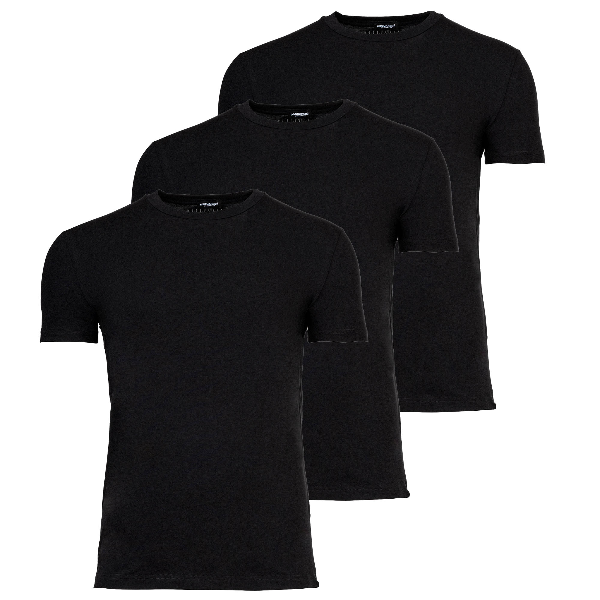DSQUARED2 Herren T-Shirts, 3er Pack - 3-Pack T-Shirt, Rundhals-Ausschnitt, Cotton Stretch