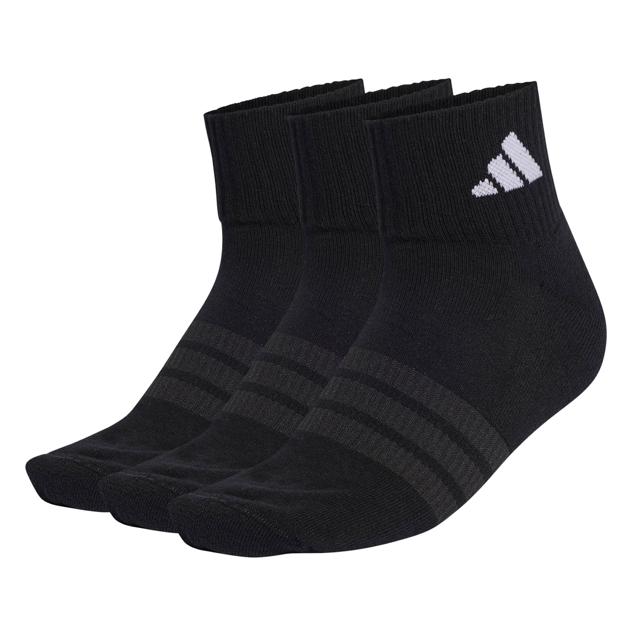 adidas Unisex Quarter Socken, 3er Pack - Cushioned Sportswear Ankle Socks, Logo, gepolstert, einfarbig