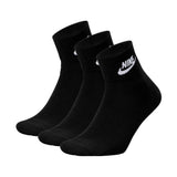 NIKE Unisex Quarter Socks, 3-Pack - Everyday Essential Stripe, Sports Socks, Logo, solid color