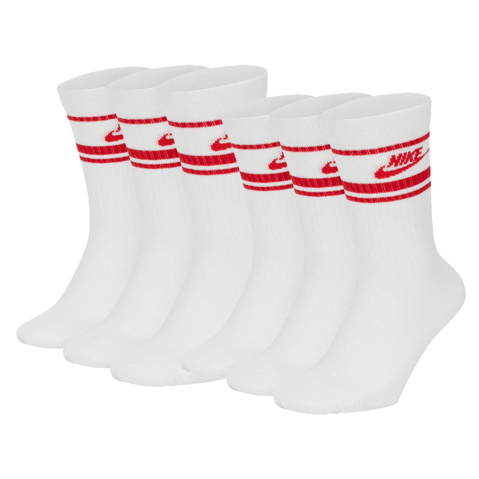 NIKE Unisex 6er Pack Sportsocken - Everyday Essential Stripe, einfarbig