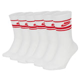 NIKE Unisex 6er Pack Sportsocken - Everyday Essential Stripe, einfarbig