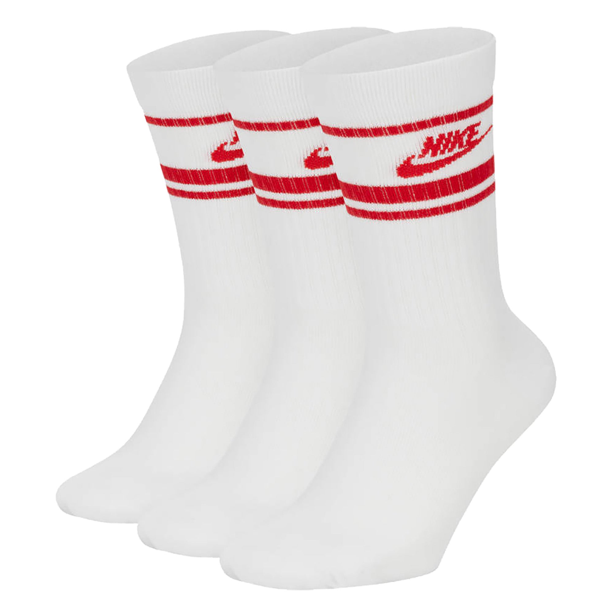 NIKE Unisex 3er Pack Sportsocken - Everyday Essential Stripe, einfarbig
