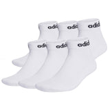 adidas Unisex Quarter Socken, 6er Pack - Linear Cushioned Ankle, Logo, gepolstert, einfarbig