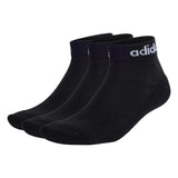 adidas Unisex Quarter Socken, 3er Pack - Linear Cushioned Ankle, Logo, gepolstert, einfarbig