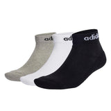 adidas Unisex Quarter Socken, 3er Pack - Linear Cushioned Ankle, Logo, gepolstert, einfarbig