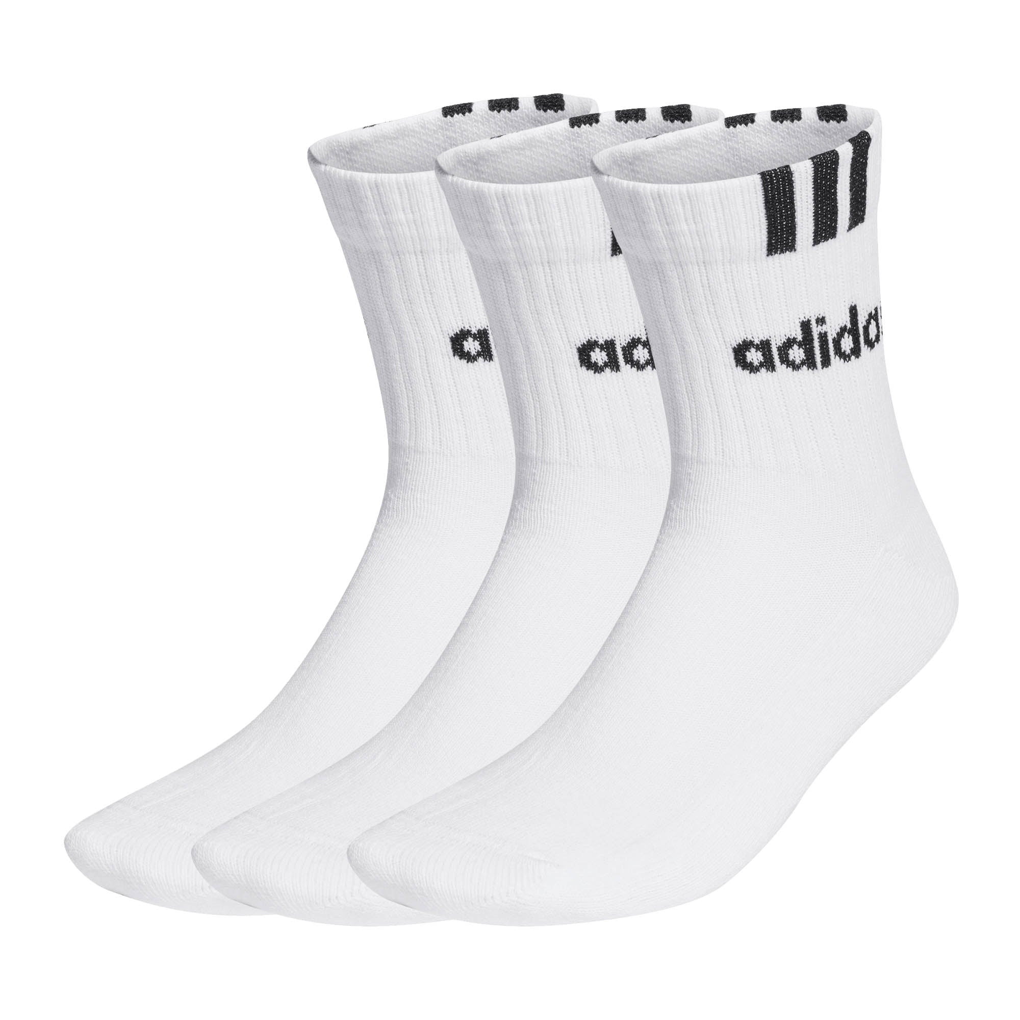 adidas Unisex Quarter Socken, 3er Pack - Cushioned 3S Linear, Logo, einfarbig