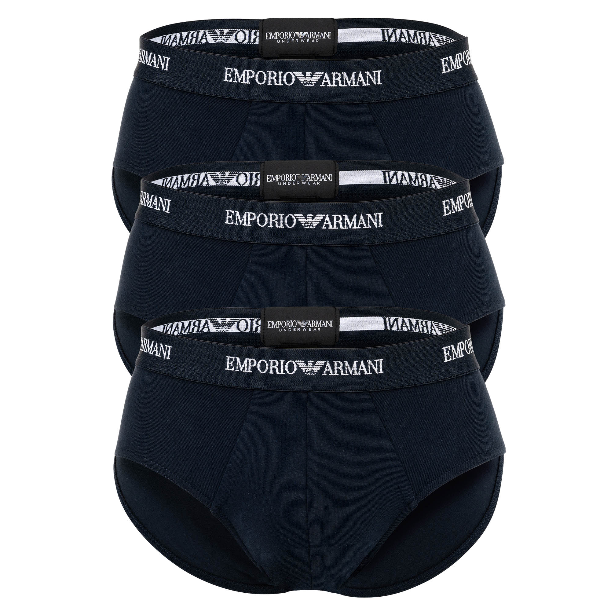 EMPORIO ARMANI Herren Slips, 3er Pack - CORE LOGOBAND, Briefs, Stretch Cotton