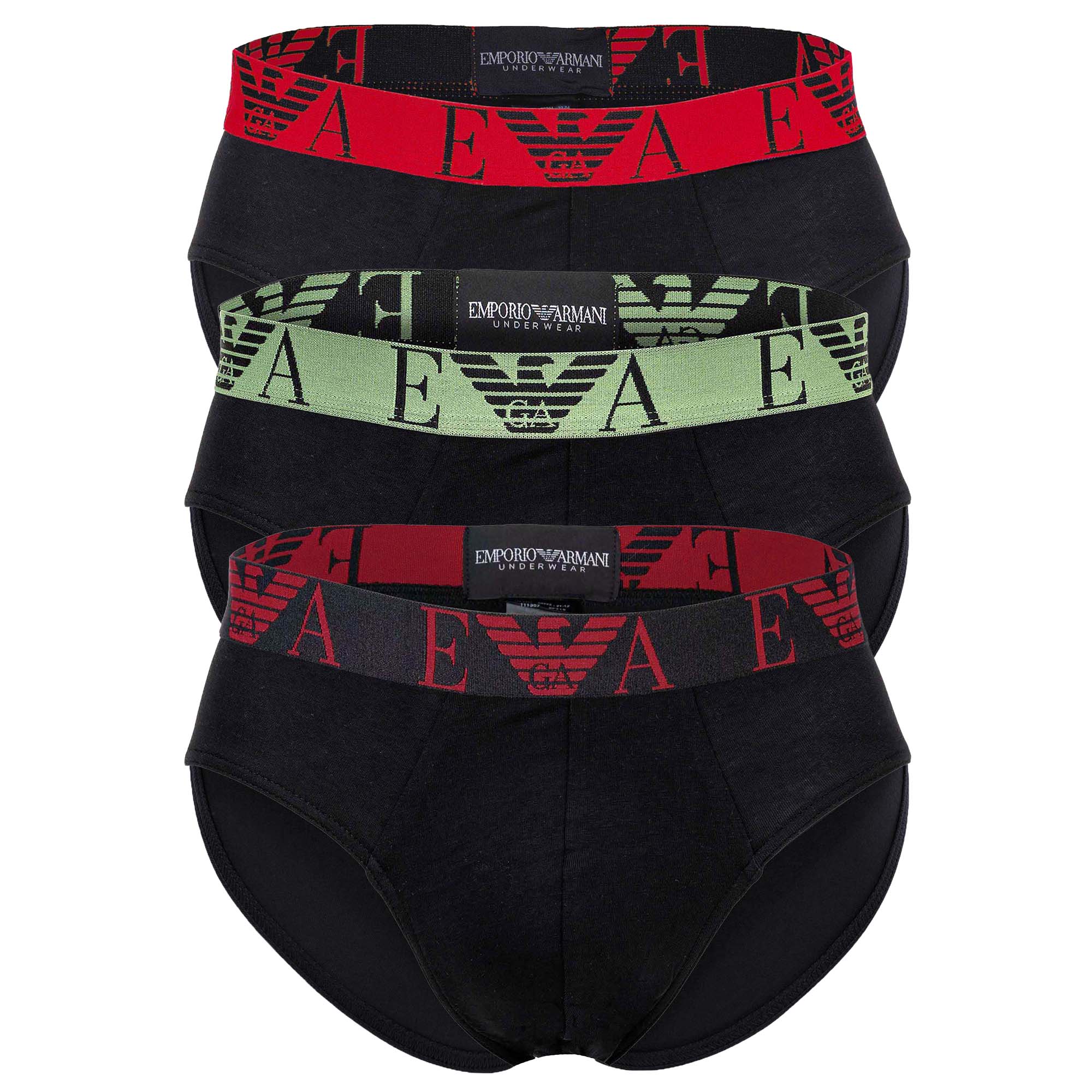 EMPORIO ARMANI Herren Slips, 3er Pack - BOLD MONOGRAM, Briefs, Stretch Cotton