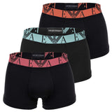 EMPORIO ARMANI Herren Trunks, 3er Pack - BOLD MONOGRAM, Shorts, Stretch Cotton