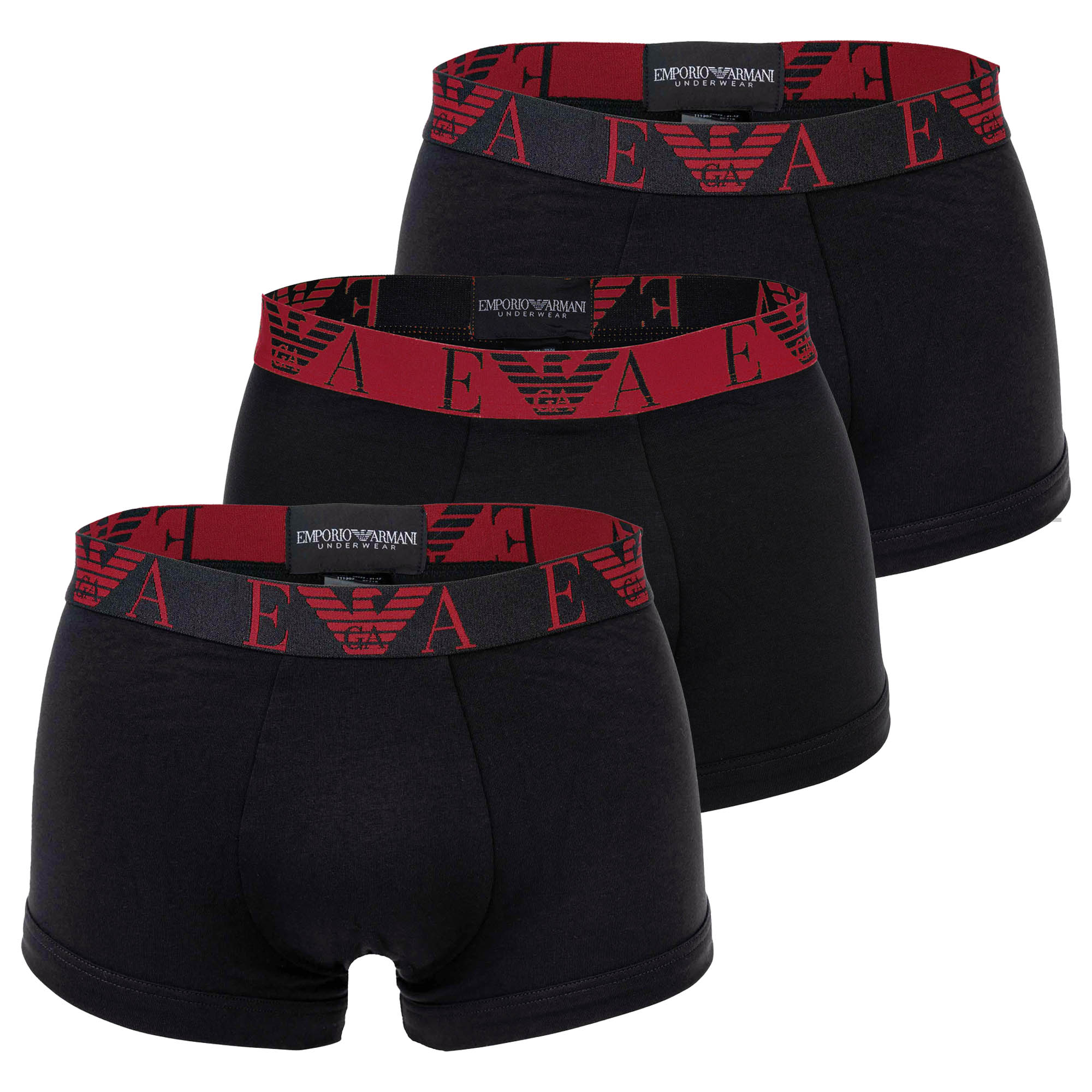 EMPORIO ARMANI men's trunks, 3-pack - BOLD MONOGRAM, shorts, stretch cotton