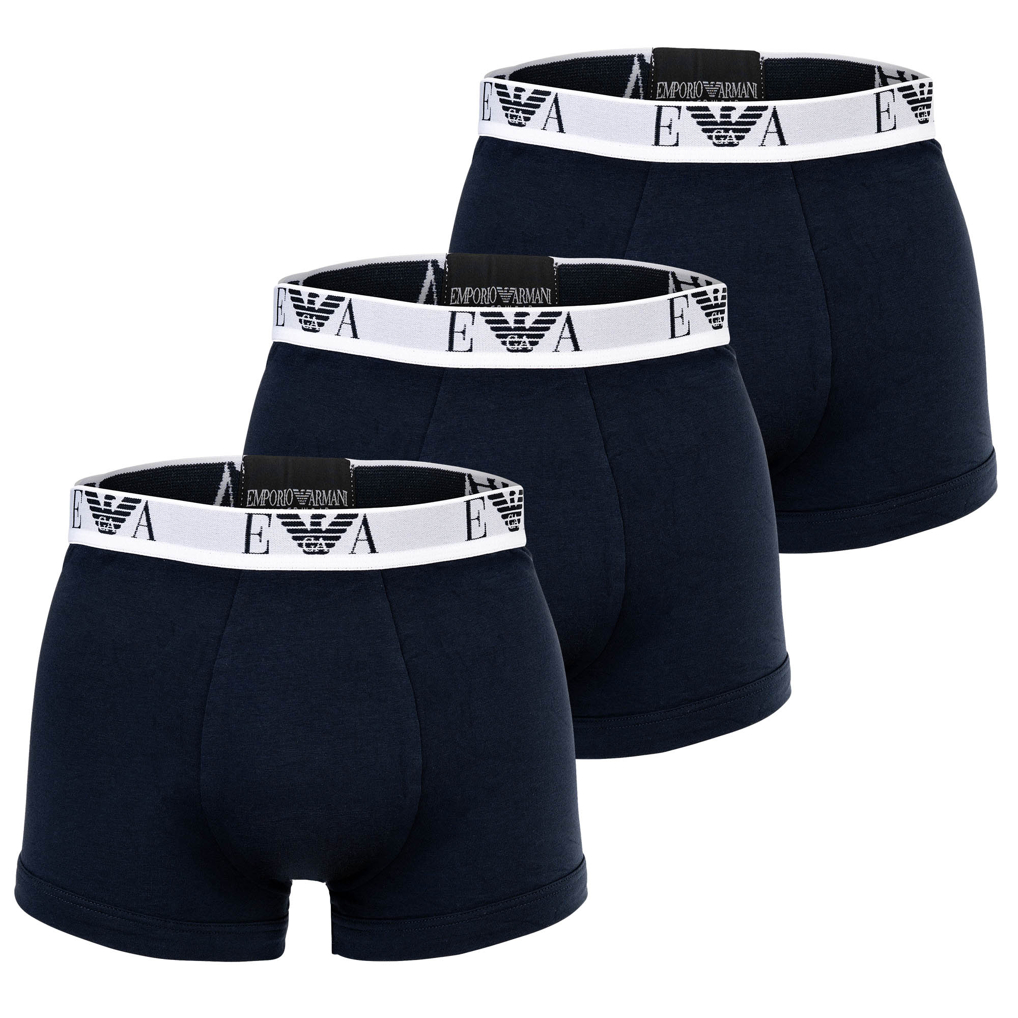 EMPORIO ARMANI Herren Trunks, 3er Pack - BOLD MONOGRAM, Shorts, Stretch Cotton