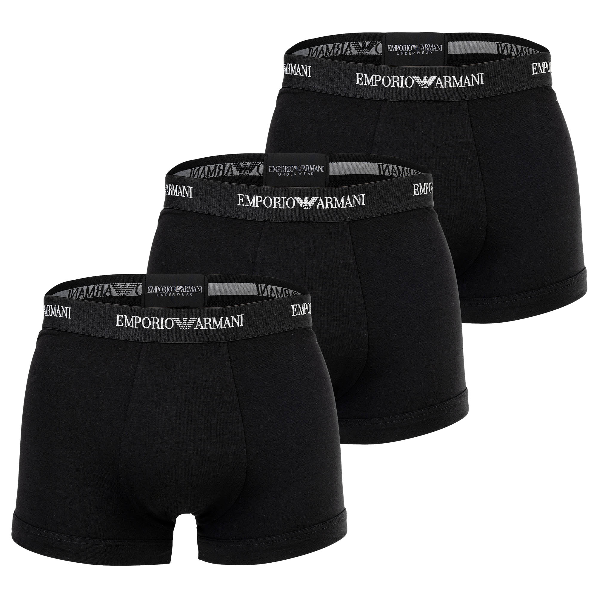 EMPORIO ARMANI men's trunks, 3-pack - CORE LOGOBAND, shorts, stretch cotton