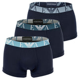 EMPORIO ARMANI Herren Trunks, 3er Pack - BOLD MONOGRAM, Shorts, Stretch Cotton