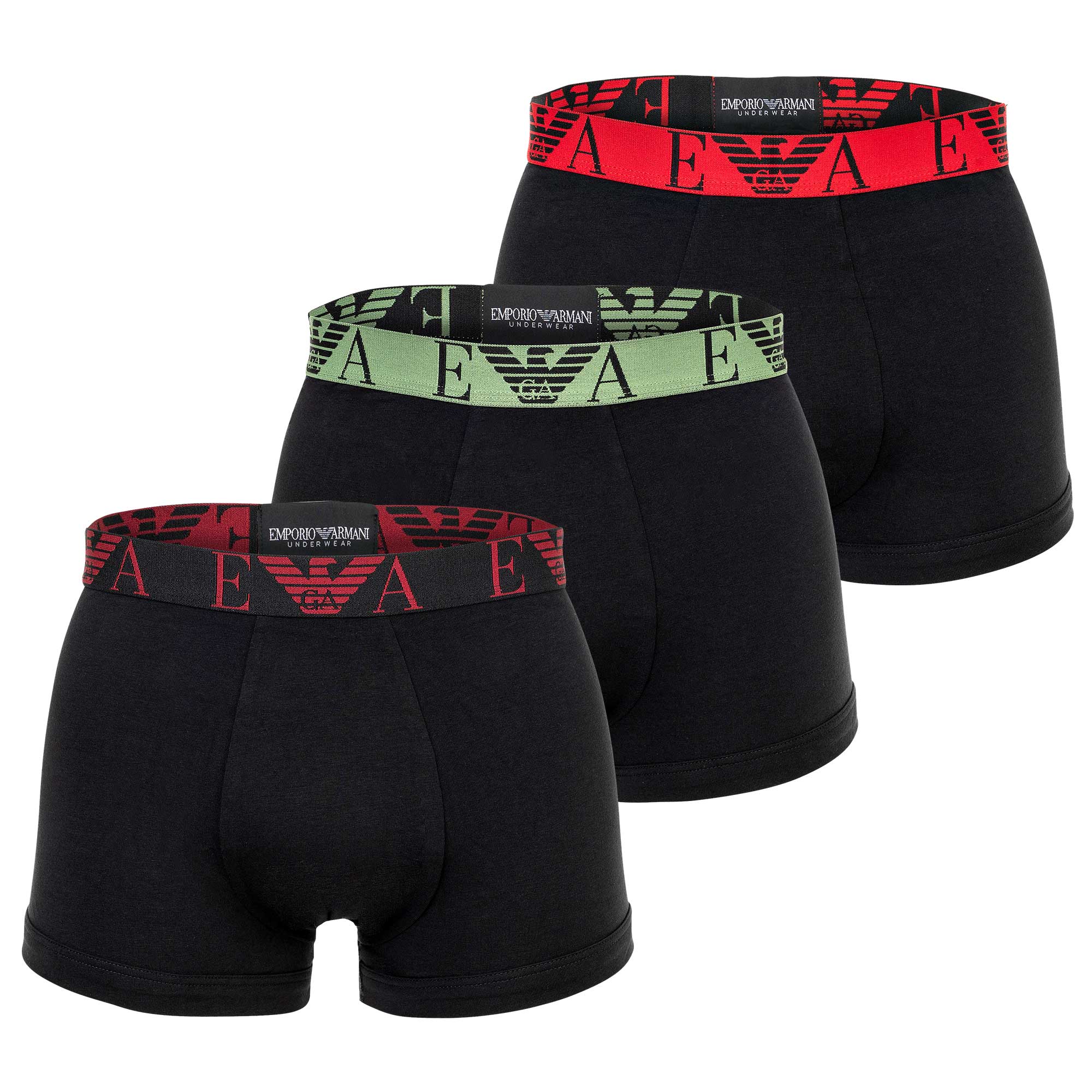 EMPORIO ARMANI men's trunks, 3-pack - BOLD MONOGRAM, shorts, stretch cotton