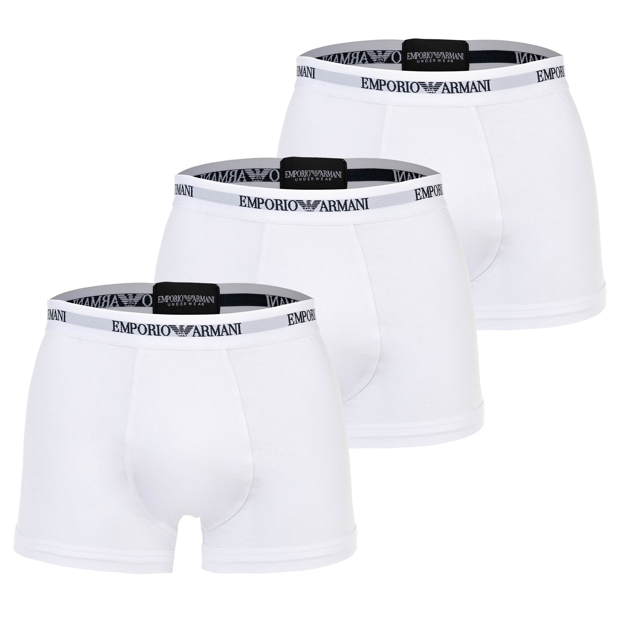 EMPORIO ARMANI men's trunks, 3-pack - CORE LOGOBAND, shorts, stretch cotton