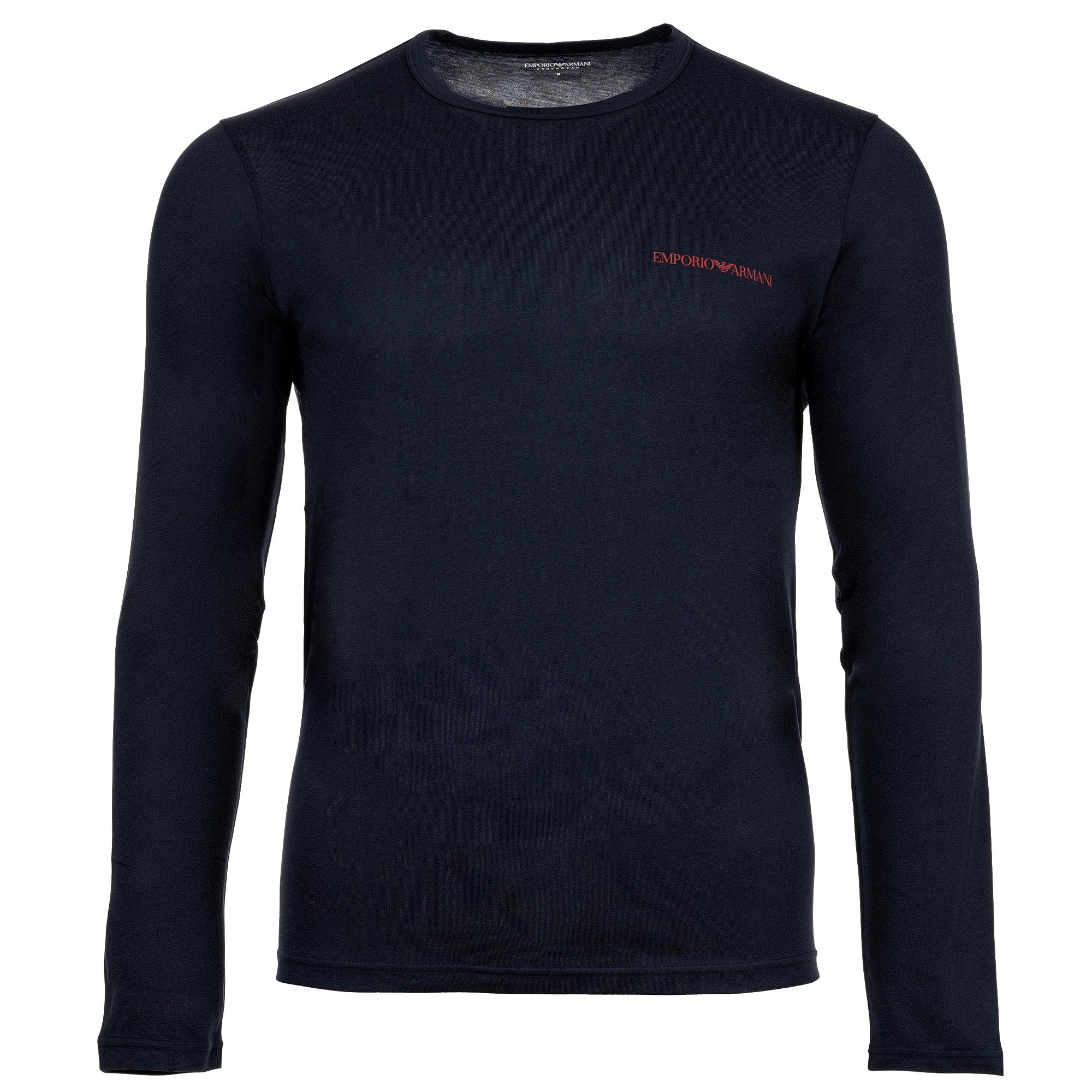 EMPORIO ARMANI men's long-sleeved shirt - PURE COTTON, long sleeve, round neck, logo