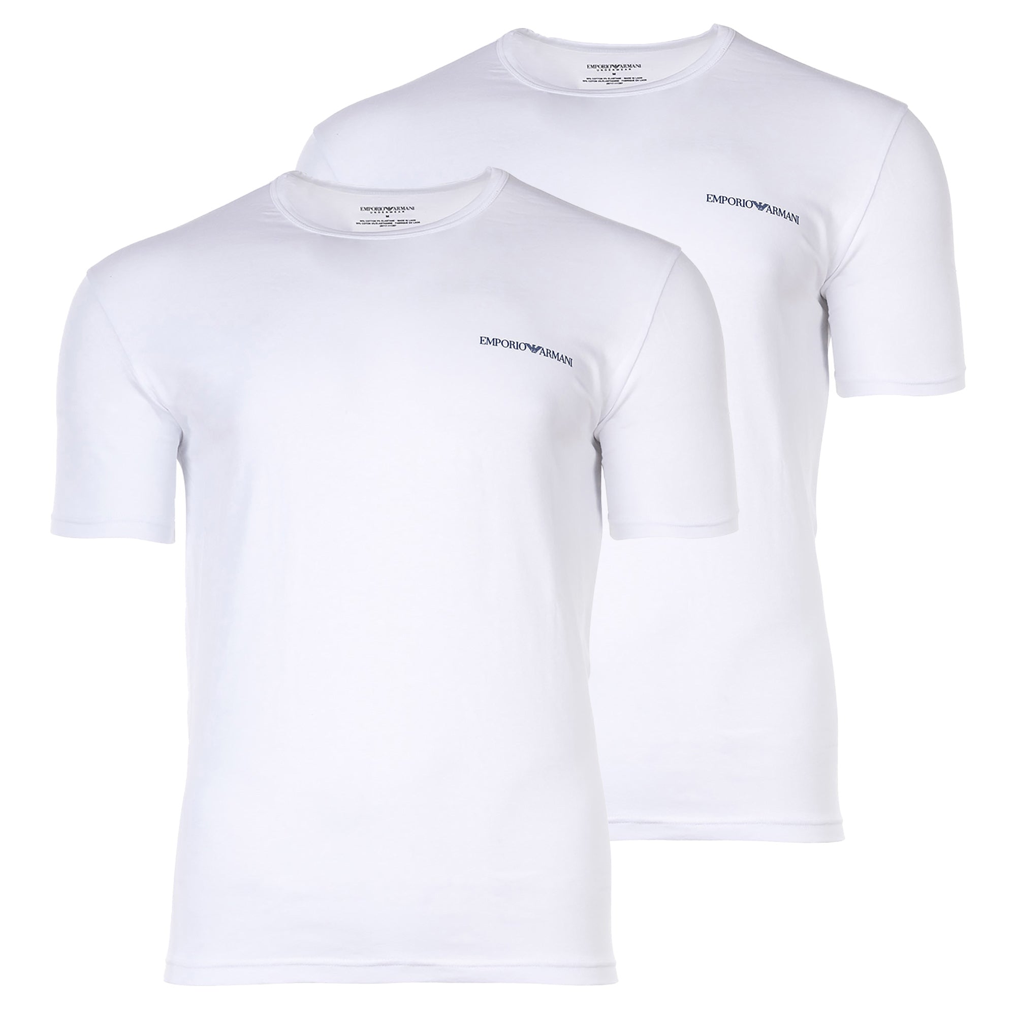 EMPORIO ARMANI Herren T-Shirt, 2er Pack - CORE LOGOBAND, Rundhals, Regular Fit, Stretch Cotton