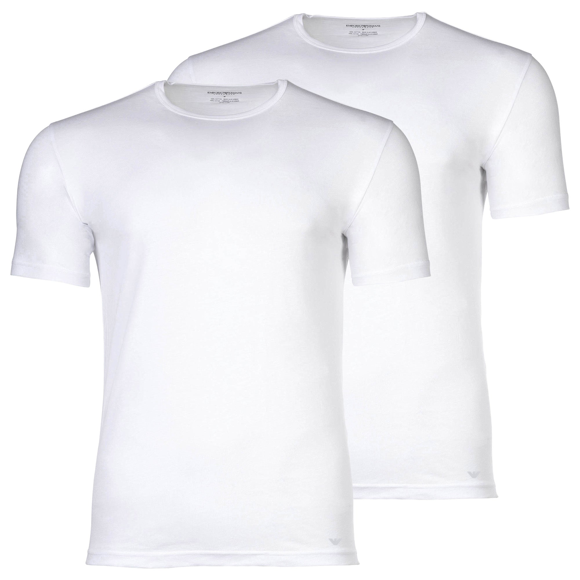 EMPORIO ARMANI Men’s T-Shirts, 2-Pack - PURE COTTON, Crew Neck, Regular Fit, Cotton