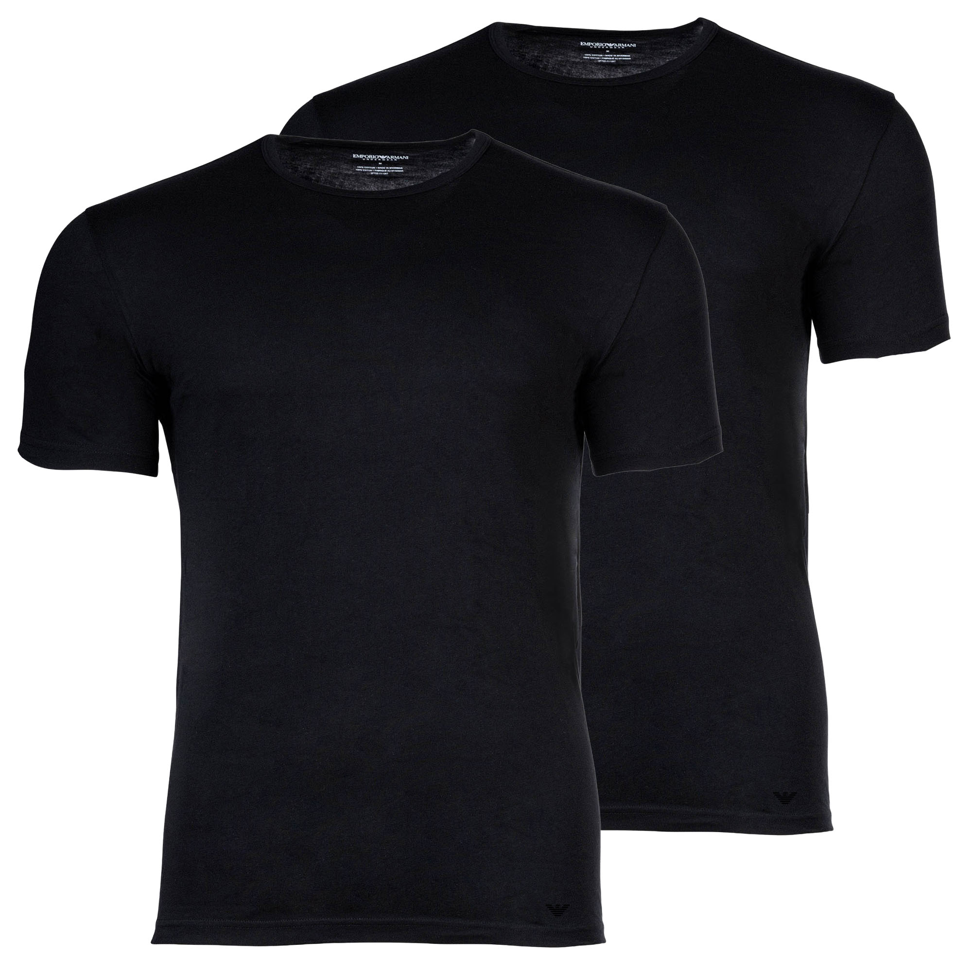 EMPORIO ARMANI Men’s T-Shirts, 2-Pack - PURE COTTON, Crew Neck, Regular Fit, Cotton