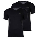 EMPORIO ARMANI Herren T-Shirt, 2er Pack - CORE LOGOBAND, V-Neck, Regular Fit, Stretch Cotton