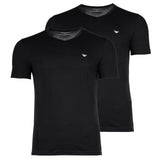EMPORIO ARMANI Herren T-Shirts, 2er Pack - CORE LOGOBAND, V-Neck, Regular Fit, Stretch Cotton