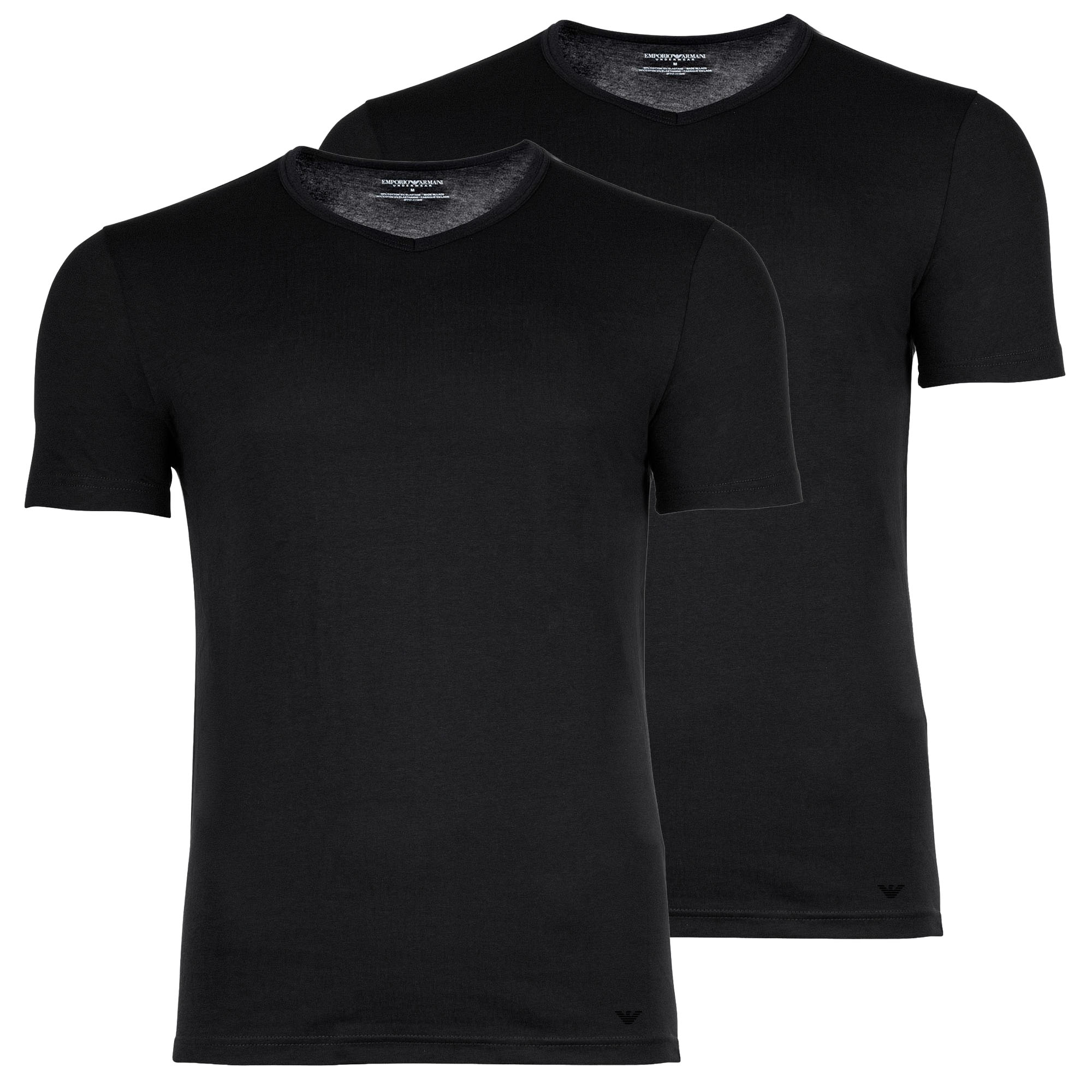 EMPORIO ARMANI Men’s T-Shirts, 2-Pack - PURE COTTON, V-Neck, Regular Fit, Cotton