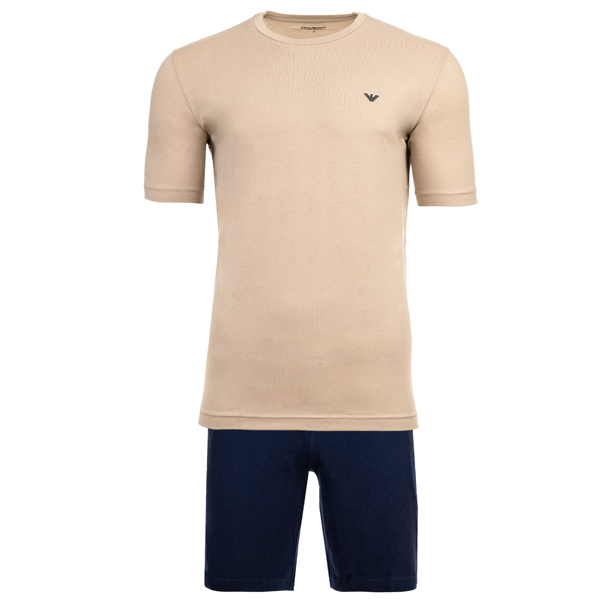 EMPORIO ARMANI Men's Pyjamas, Short - ENDURANCE, Short Pyjama Set, Stretch Cotton