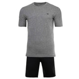 EMPORIO ARMANI Men's Pyjamas, Short - ENDURANCE, Short Pyjama Set, Stretch Cotton