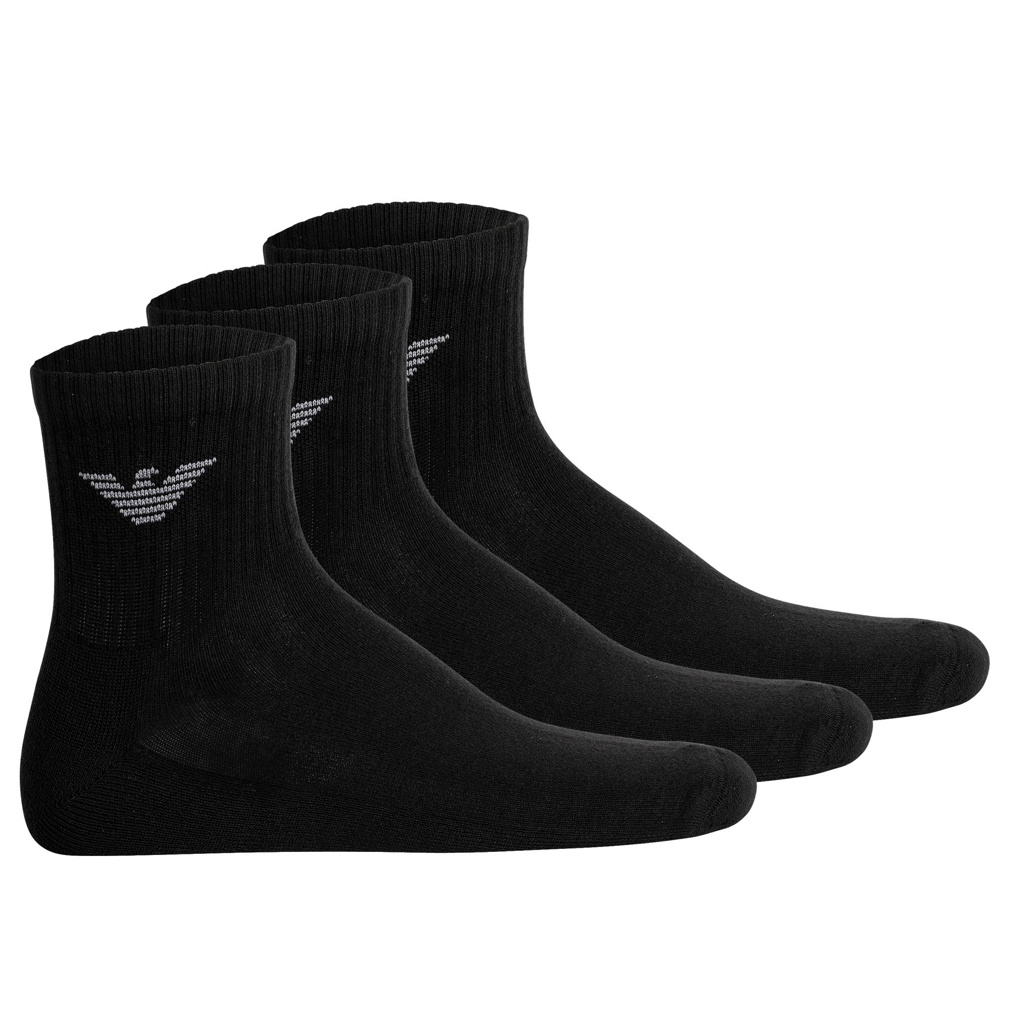 EMPORIO ARMANI Herren Quartersocken, 3er Pack - SPORTY SPONGE, Ankle Socks, One Size