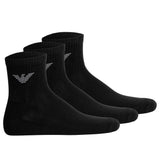 EMPORIO ARMANI Herren Quartersocken, 3er Pack - SPORTY SPONGE, Ankle Socks, One Size