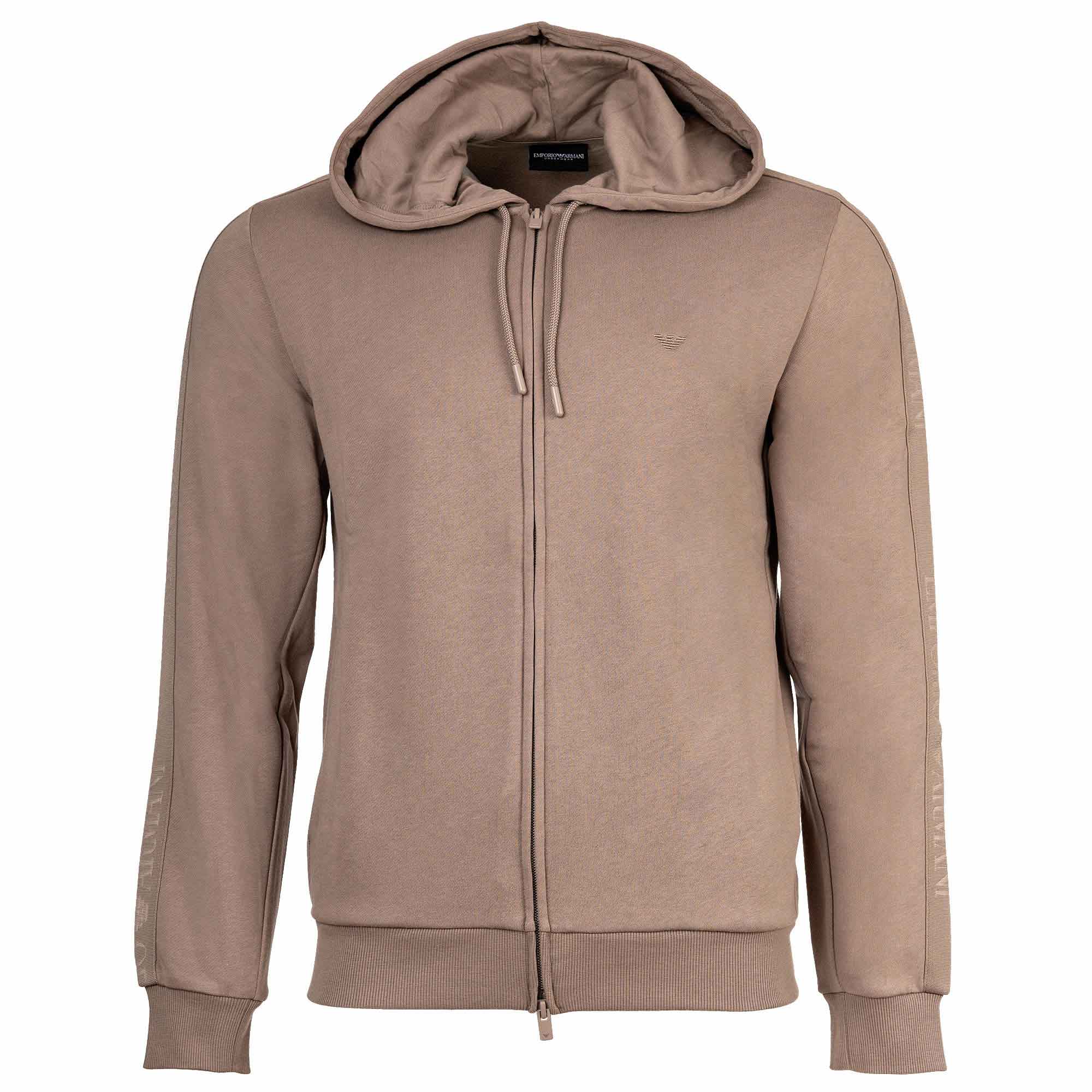 EMPORIO ARMANI Men's hooded sweat jacket - BASIC TERRY, Cotton blend