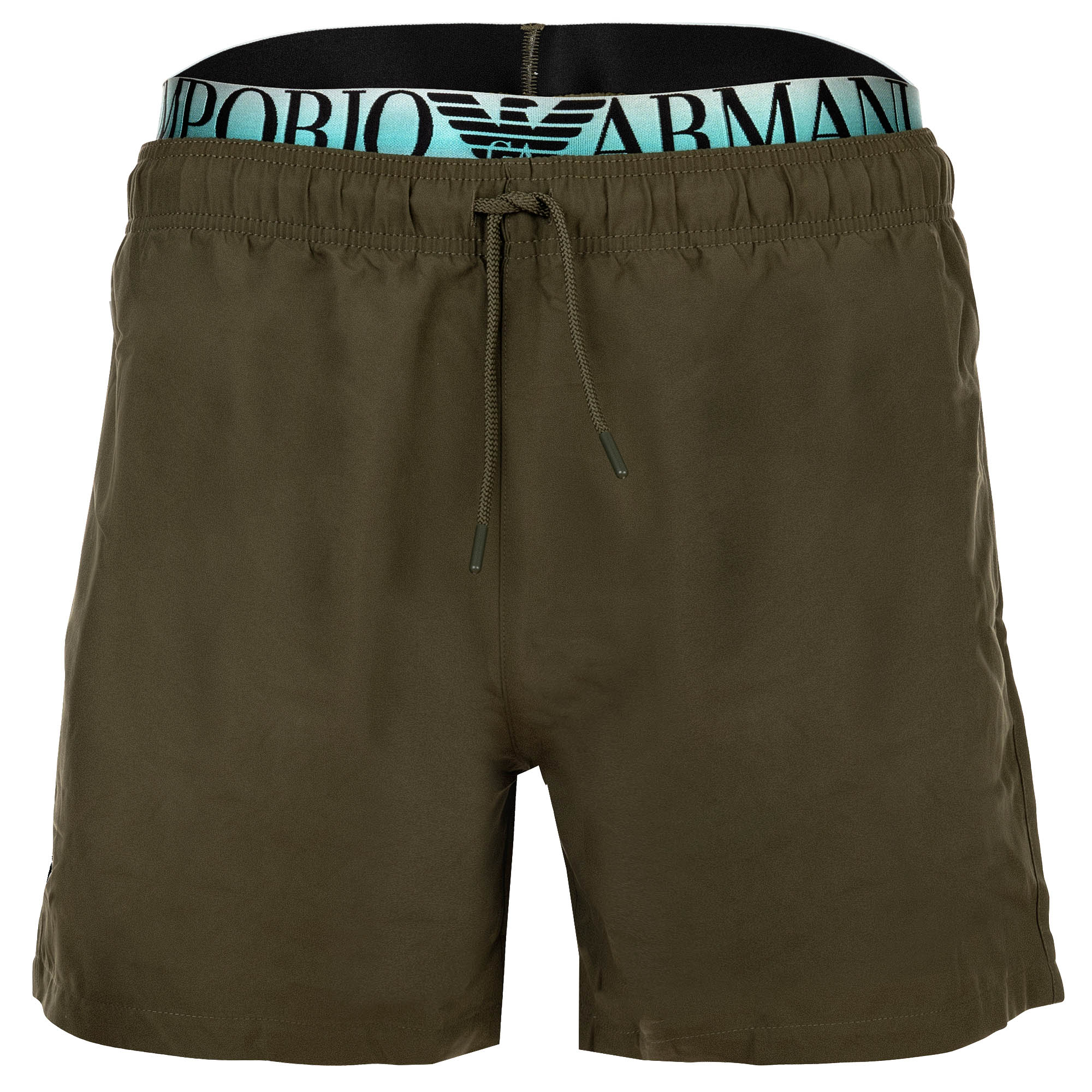 EMPORIO ARMANI Herren Badeshorts - LOGOBAND, Boxer, Beachwear, Logo-Bund, einfarbig