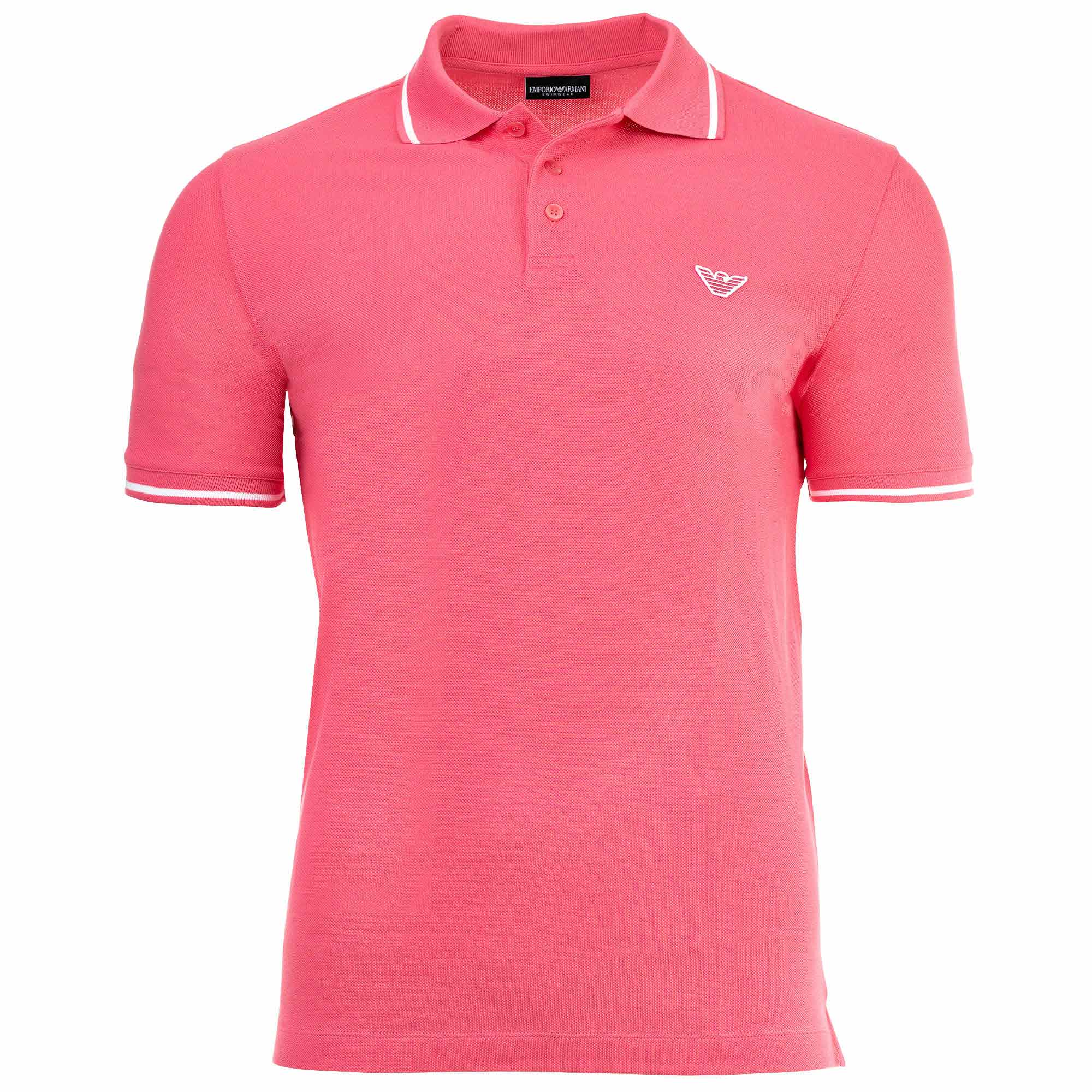 EMPORIO ARMANI Men's Polo Shirt - ESSENTIAL, Piqué, Logo, Cotton, Plain