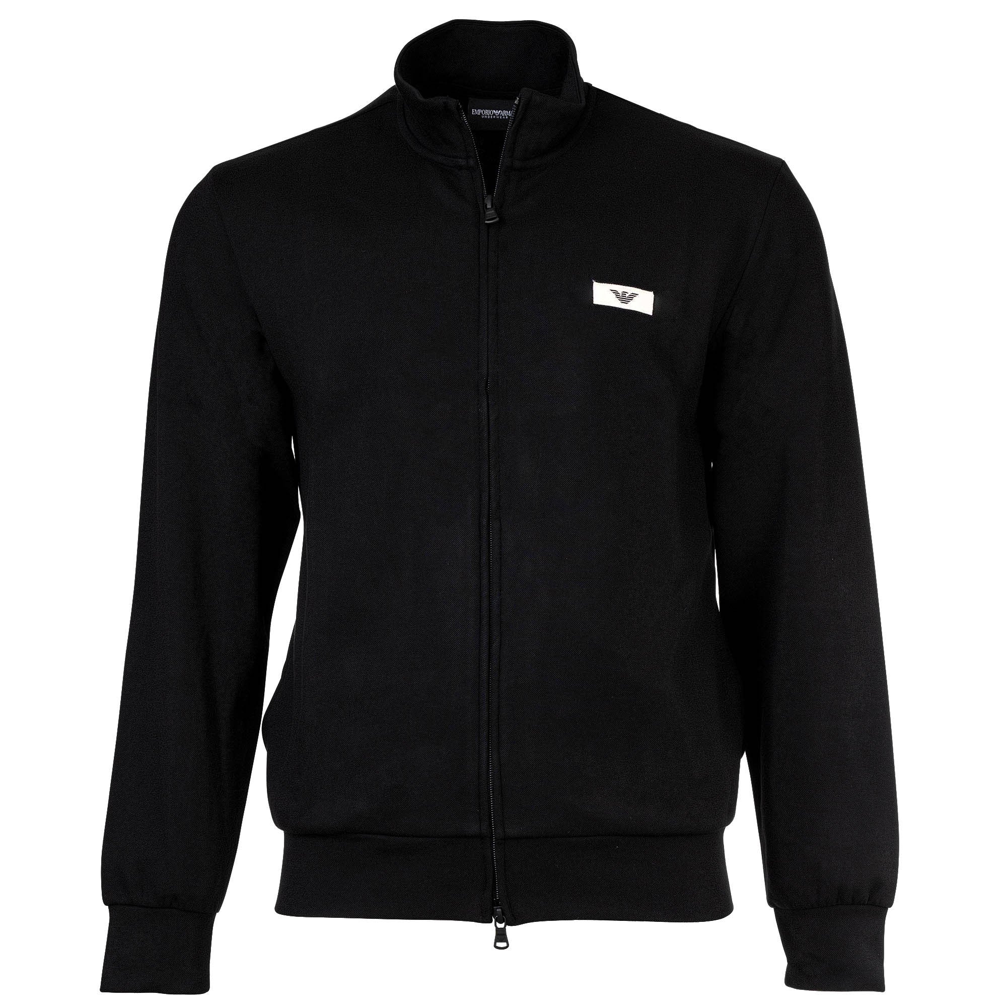 EMPORIO ARMANI Men’s Piqué Sweat Jacket with Stand-Up Collar - ICONIC PIQUET, Cotton Blend