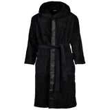 EMPORIO ARMANI Herren Frottier-Bademantel mit Kapuze - SPONGE, Bindegürtel, Baumwolle
