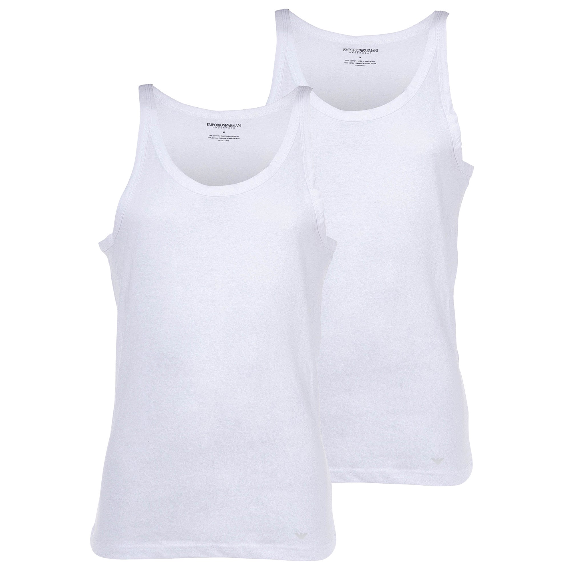 EMPORIO ARMANI Men’s Tank Tops, 2-Pack - PURE COTTON, Undershirts, Sleeveless, Cotton